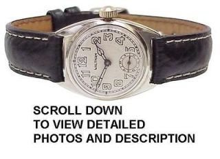 Rare Waltham Art Deco 14K White Gold Mans Wrist Watch