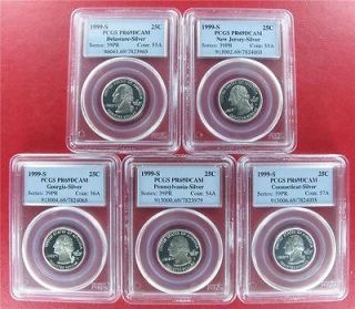 1999 S Silver State Quarter Set PCGS Certified Proof 69 Deep Cameo 