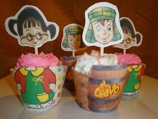 10 Wrapper & Toppers, Chavo del Ocho, Chilindrina Cupcake Wrappers and 