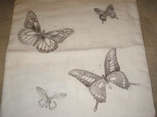 YVES DELORME IOSIS WHITE BUTTERFLIES 18 PILLOW COVER NEW