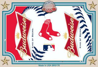 BR0178 Budweiser Red Sox Beer Label Fridge Magnet