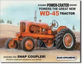 ALLIS CHALMERS WD 45 TRACTOR COLLECTOR METAL SIGN