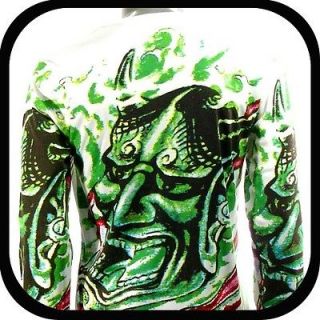   Tattoo LS Long Sleeve T Shirt Punk RL5 Sz M Devil Mask Indie Japanese