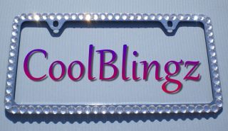 CRYSTAL CLEAR Color Bling Diamond Rhinestone License Plate Frame + 2 