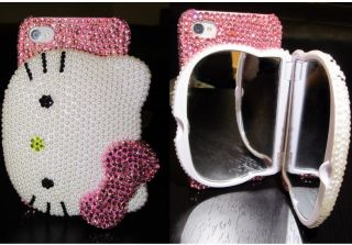 Hello Kitty Bling Diamond w/ Mirror Case 3D for Iphone 4 / 4S Crystal