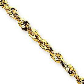   25 5mm 7 30 Inch Diamond Cut Rope Chain Lobster Necklace / Bracelet