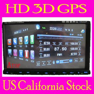 Digital 2 Din 7Touch Screen Rotate Car Stereo DVD Player GPS iPod BT 