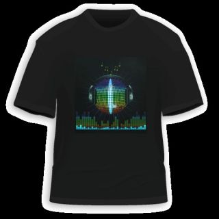 Sound Disco Rave Party Dance Music Activated EL LED T Shirt Fresh New 