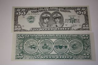 Vintage California Highway Patrol, CHP (2 each)55 Dollar Bill