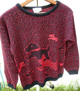   USA SCOTTISH TERRIER ANIMAL DOGS CHRISTMAS RED SWEATER BOXY CROP TOP