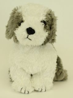 Ty Beanie Babies Herder Plush Grey Gray White Puppy Dog Stuffed Lovey 