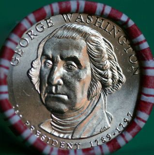   BU George Washington Presidential Dollar 25 Coin Roll #1 String & Sons