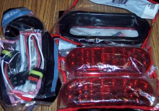 PAIR 6 OVAL RED LED S/T/T TAIL LIGHT KITS BOAT TRAILER RANGER SKEETER 