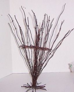 VINTAGE BARB WIRE Tree 18 with BARB WIRE CROSS warped with COPPER