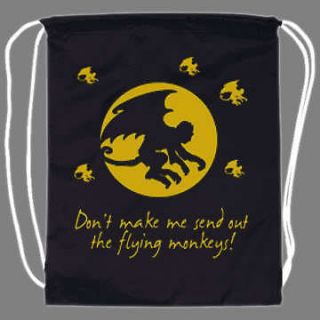 Flying Monkeys Funny Drawstring Backpack tote bag
