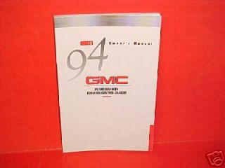 1994 GMC MOTORHOME FORWARD CONTROL TRUCK OWNERS MANUAL