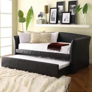Deluxe & Comfortable Meyer Espresso Bycast PU Leather Arm Daybed with 
