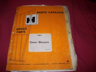 1972 International Snow Blower Parts Catalog Manual 265 268 328