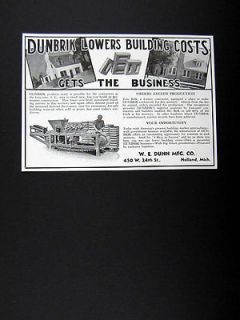 Dunn Dunbrik Brick Making Machine Business Ops 1935 print Ad 