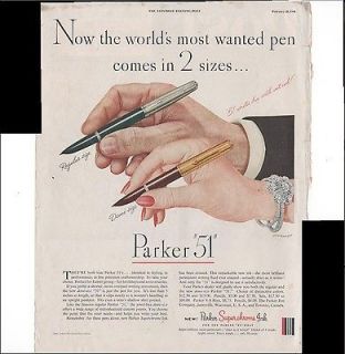 Parker 51 Precision Craftsmanship Pen Sets 1948 Vintage Antique 