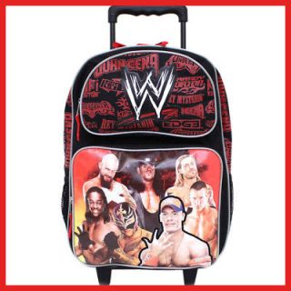 WWE Wrestling School Rolling Backpack 16 Large Roller Bag  Group