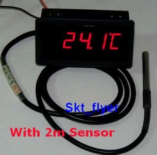 Digital LED Car Temperature Meter Thermometer  55 125°C DS18B20 