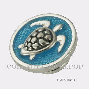   Kameleon Silver Blue Enamel Myrtle the Turtle Jewelpop KJP103B