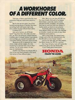 1980 Honda ATC185 All Terrain Cycle Three Wheeler Ad Half Tractor Half 