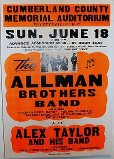 Allman Brothers Band, Alex Taylor Cumberland Aud, NC Globe Reissue 