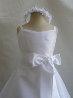 NEW WHITE BRIDESMAID COMMUNION EASTER PARTY FLOWER GIRL DRESS 1 2 4 6 