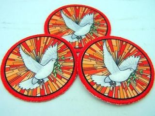 Lot Of 3 Embroidered Iron On Holy Spirit Dove Stole Vestment Catholic 