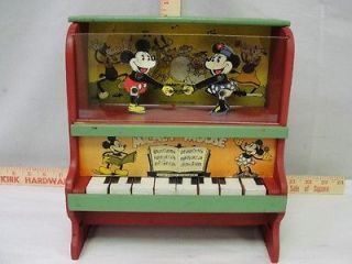 1930S MICKEY MOUSE MARX PIANO RARE TOY WITH DANCING FIGURES PIE EYED