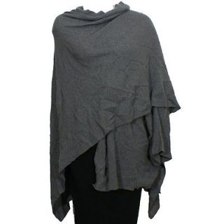 NWT EILEEN FISHER Ash Org Cotton Links Poncho Wrap M L