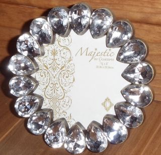 Round 4 Diameter Picture Frame ~ Majestic Clear Jeweled ~ Free 