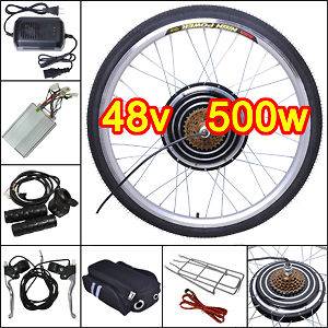 48V500W Rear Electric Bicycle Kit Hub Motor Scooter Conversion Cycling 