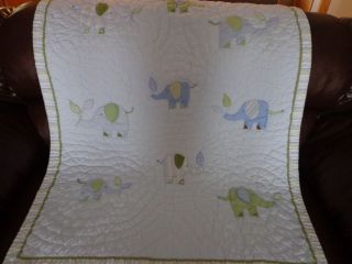 Pottery Barn Kids Elis Elephant Crib QuiltOnly Used as Decoration 