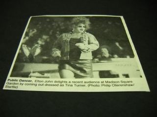 ELTON JOHN dressed as TINA TURNER 1984 Promo Pic/Text