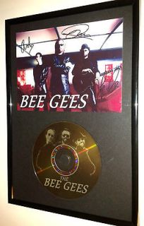 BEE GEES   SIGNED FRAMED GOLD COLLECTORS CD DISPLAY ones number barry 