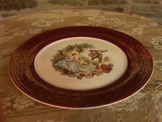 Sebring Serenade Victorian Couple Burgundy Dinner Plate
