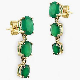   Jewelry Hot Gift 3.95 CT Emerald Past Present Future 18K Earrings