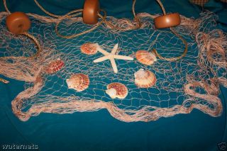 10 x 8 Fish Netting, Decor, Buoys, Rope, Shells, Ocean Themes