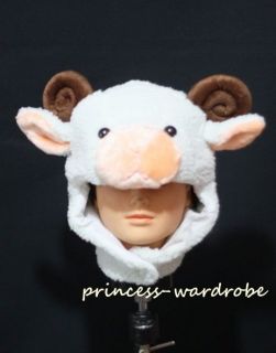 For Halloween White Sheep Goat Wool Hat Party Costume For Free Size 