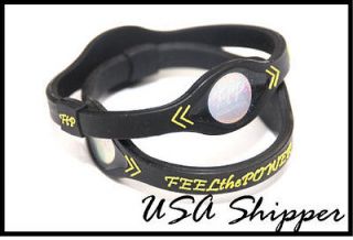 Large BLACK Hologram ION Bracelet Ships From USA Wristband (2 for 1)