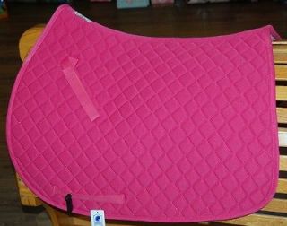   Basic Square Cotton All Purpose English Saddle Pad Pony Size Hot Pink