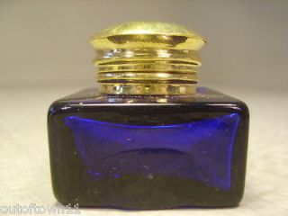 Blue Glass Inkwell , can use for Writing Slopes