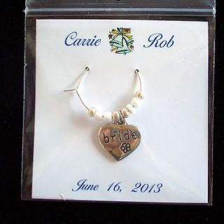 100 WEDDING RECEPTION personalized wine charms favors