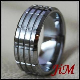 9MM TUNGSTEN GROOVED MENS RING RARE CARS TIRE SIZE 9.5