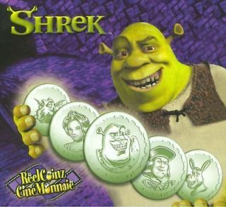 2001 Shrek Movie RCM Coin Medallion Set Fiona Donkey