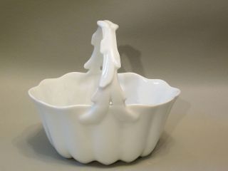 GIRAUD   LIMOGES FRANCE   ALL WHITE   BASKET CANDY DISH   48F