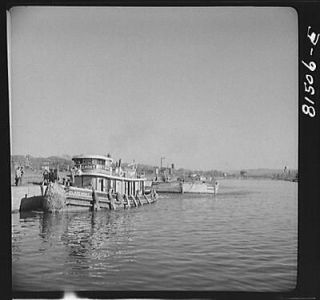 Barge under tow. Erie Canal,New York